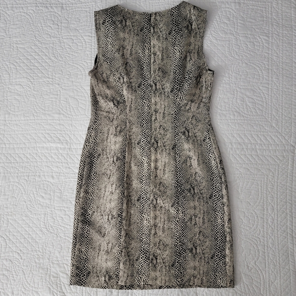 Robbie Bee Womens 100% Silk Snake Print Sleeveless Sheath Dress Size 6 - Picture 5 of 13